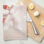 トナカイのガールハギングドッグ〔雄ジカの〕枝角 キッチンタオル (四つ折り)