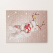 トナカイのガールハギングドッグ〔雄ジカの〕枝角 ジグソーパズル (横)