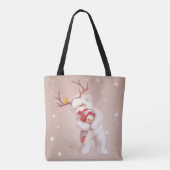 トナカイのガールハギングドッグ〔雄ジカの〕枝角 トートバッグ (裏面)