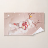 トナカイのガールハギングドッグ〔雄ジカの〕枝角 ハンドタオル (ハンドタオル)