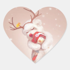 トナカイのガールハギングドッグ〔雄ジカの〕枝角 ハートシール