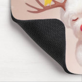 トナカイのガールハギングドッグ〔雄ジカの〕枝角 マウスパッド (コーナー)