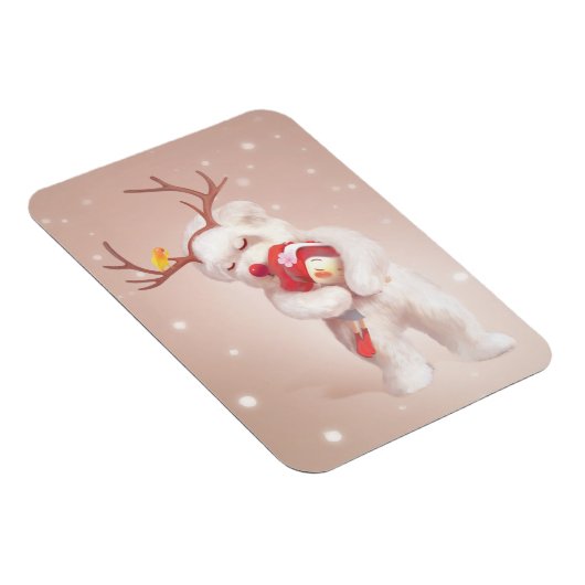 トナカイのガールハギングドッグ〔雄ジカの〕枝角 マグネット (右側)