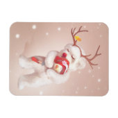 トナカイのガールハギングドッグ〔雄ジカの〕枝角 マグネット (横)