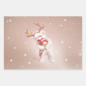 トナカイのガールハギングドッグ〔雄ジカの〕枝角 ラッピングペーパーシート (正面)