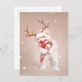 トナカイのガールハギングドッグ〔雄ジカの〕枝角 案内ポストカード (正面/裏面)