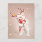 トナカイのガールハギングドッグ〔雄ジカの〕枝角 案内ポストカード (正面)