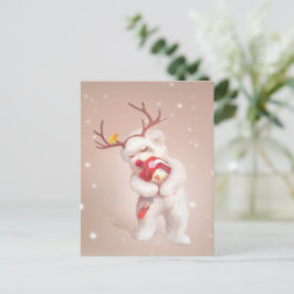 トナカイのガールハギングドッグ〔雄ジカの〕枝角 案内ポストカード