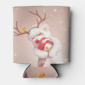 トナカイのガールハギングドッグ〔雄ジカの〕枝角 缶クーラー (正面)