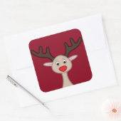 トナカイのキャラクター スクエアシール (封筒)