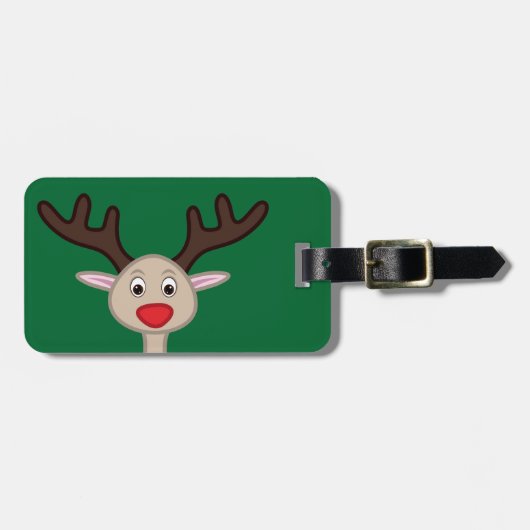 トナカイのキャラクター ラゲッジタグ (正面横)