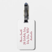 トナカイのキャラクター ラゲッジタグ (裏面縦)