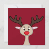 トナカイのキャラクター 招待状 (正面)