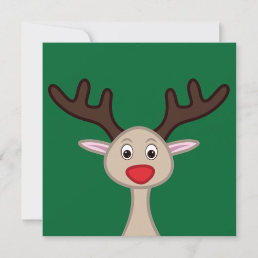 トナカイのキャラクター 招待状 (正面)