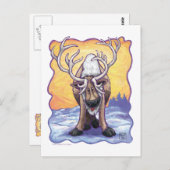 トナカイのギフト&アクセサリー ポストカード (正面/裏面)