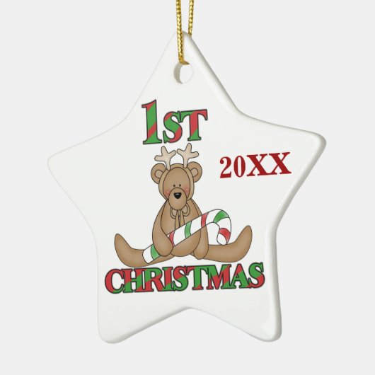トナカイのクマ1stクリスマスオーナメント セラミックオーナメント (左)