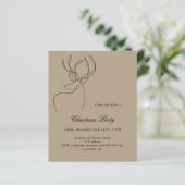 トナカイのクラフトベージュクリスマスパーティの招待状 (スタンド正面)
