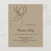 トナカイのクラフトベージュクリスマスパーティの招待状 (正面)