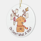 トナカイのクリスマスおもしろいに セラミックオーナメント (左)