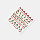 トナカイのクリスマスお菓子パターン スタンダードカクテルナプキン (角)