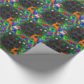 トナカイのクリスマスと新年のラッピング紙 ラッピングペーパー (角)