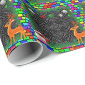 トナカイのクリスマスと新年のラッピング紙 ラッピングペーパー (ロールコーナー)