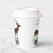 トナカイのクリスマスと緑 紙コップ (右)