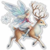 トナカイのクリスマスの妖精 シール (正面)