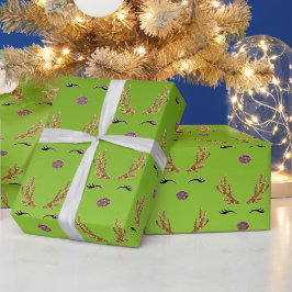 トナカイのクリスマスの幸せ ラッピングペーパー