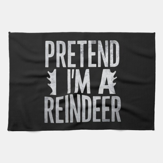 トナカイのクリスマスの衣装を装う キッチンタオル (横)