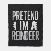トナカイのクリスマスの衣装を装う フリースブランケット (正面)