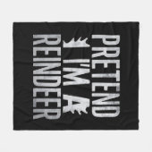 トナカイのクリスマスの衣装を装う フリースブランケット (正面(横))