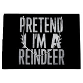 トナカイのクリスマスの衣装を装う ラージペーパーバッグ (正面)