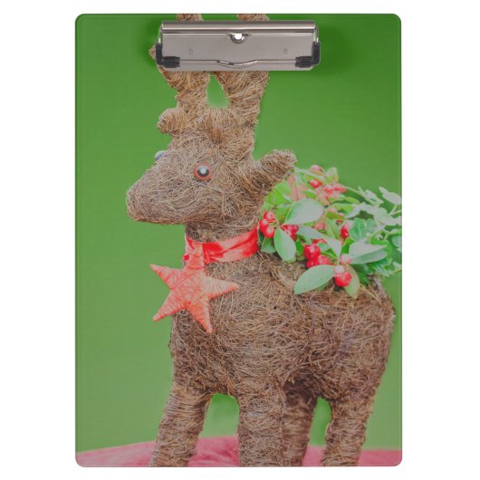 トナカイのクリスマスの装飾 クリップボード (正面)