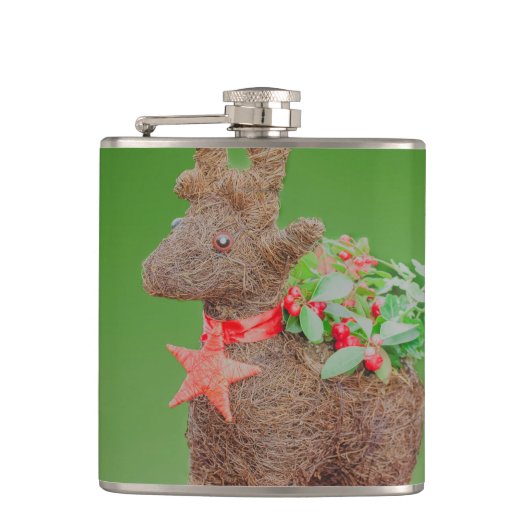 トナカイのクリスマスの装飾 フラスク (正面)