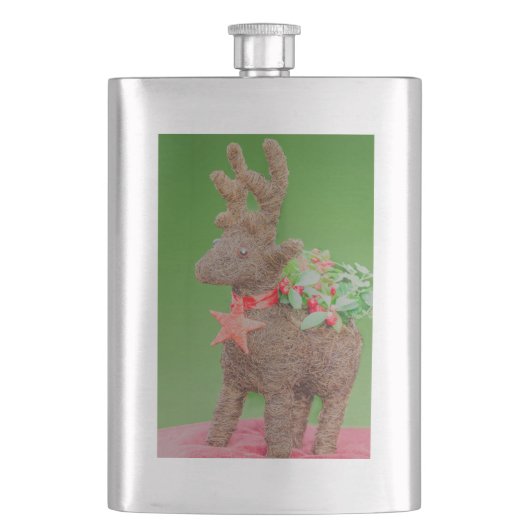 トナカイのクリスマスの装飾 フラスク (正面)