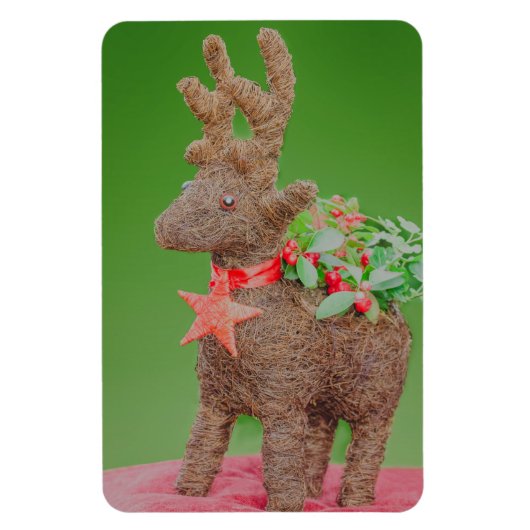 トナカイのクリスマスの装飾 マグネット (縦)