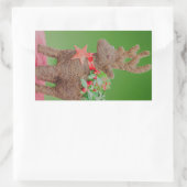 トナカイのクリスマスの装飾 長方形シール (バッグ)