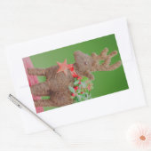 トナカイのクリスマスの装飾 長方形シール (封筒)