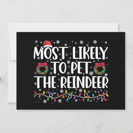 トナカイのクリスマスを愛撫する可能性がおもしろい最も高い 招待状 (正面)