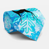 トナカイのクリスマスウィンターブルースノーフレークタイ ネクタイ (ロール)