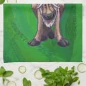 トナカイのクリスマスオングリーン キッチンタオル (折り畳み)