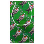 トナカイのクリスマスオングリーン スモールペーパーバッグ (裏面)