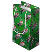 トナカイのクリスマスオングリーン スモールペーパーバッグ (裏面アングル)