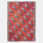 トナカイのクリスマスオングリーン スローブランケット (正面縦)