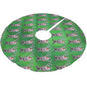 トナカイのクリスマスオングリーン ブラッシュドポリエステルツリースカート (アングル)