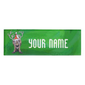 トナカイのクリスマスオングリーン 名札 (正面)