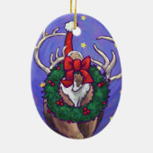 トナカイのクリスマスオーナメント セラミックオーナメント (裏面)