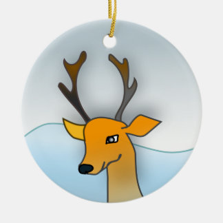 トナカイのクリスマスオーナメント セラミックオーナメント