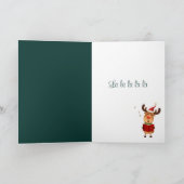 トナカイのクリスマスカロル歌手グリーティングカード カード (内部)